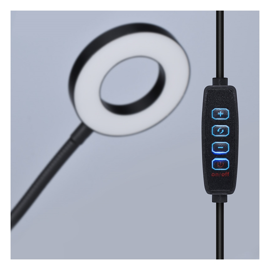 Brilagi - Lampă LED reglabilă cu clemă ORBELA LED/8W/5V 3000/4000/5000K neagră