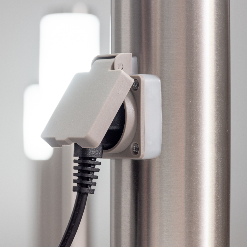 BRILAGI - Lampă LED reglabilă pentru exterior cu priză integrată ELIA 1xE27/6W/230V 2700-6500K IP44 Wi-Fi 50 cm crom mat
