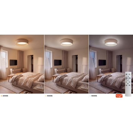 Brilagi - Plafonieră LED dimmabilă VELVET SMARTIX STARS LED/36W/230V 3000-6000K Ø 55 cm bej Wi‑Fi Tuya Beacon + telecomandă