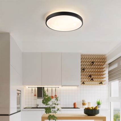 Brilagi - Plafonieră LED dimabilă GLASS POOL DOUBLE LED/48W/230V 3000-6000K 40 cm neagră + telecomandă