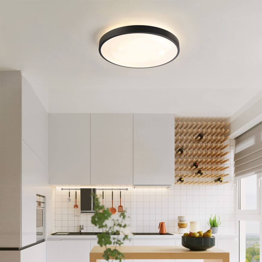 Brilagi - Plafonieră LED dimabilă GLASS POOL DOUBLE LED/48W/230V 3000-6000K 40 cm neagră + telecomandă