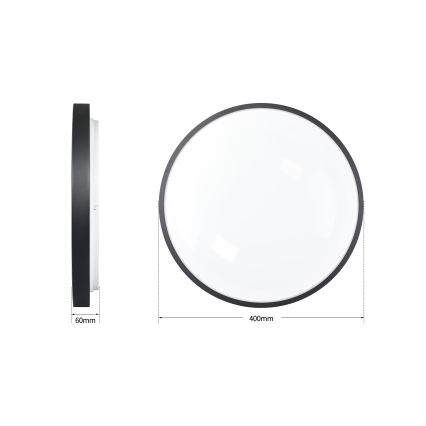 Brilagi - Plafonieră LED dimabilă GLASS POOL DOUBLE LED/48W/230V 3000-6000K 40 cm neagră + telecomandă