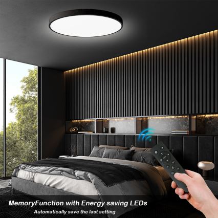 Brilagi - Plafonieră LED dimerizabilă POOL SMART, 180W, 230V, 3000–6000K, Ø 120 cm, Wi‑Fi Tuya, negru + telecomandă