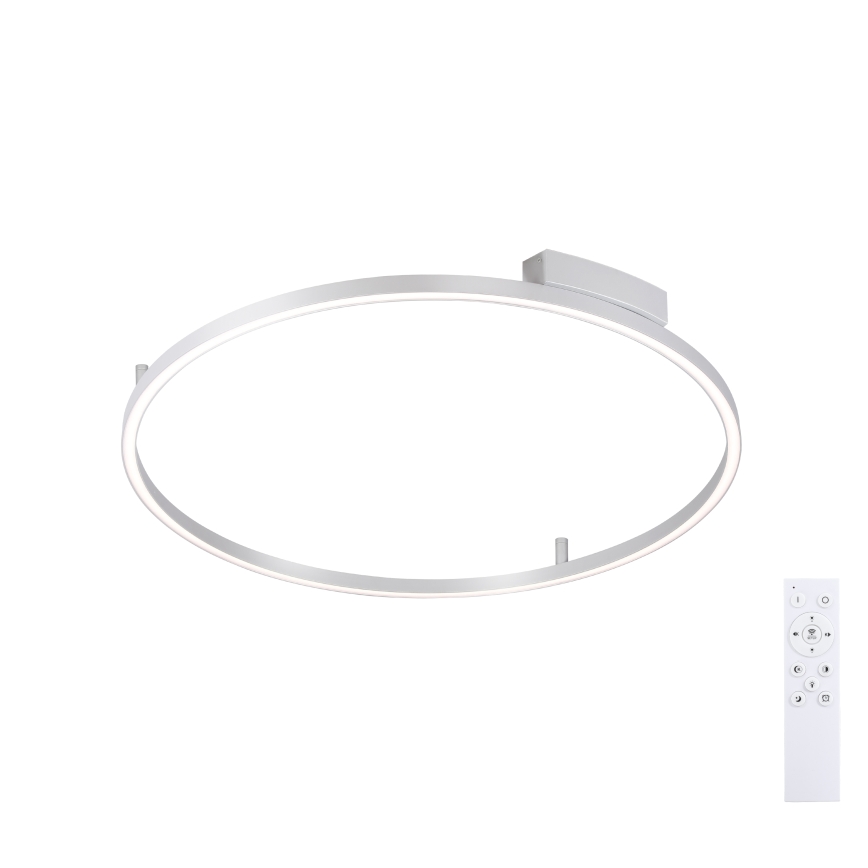 Brilagi - Plafonieră LED dimmabilă PORTOFINO, 60W, 230V, 3000–6000K, diametru 80 cm, argintie + telecomandă