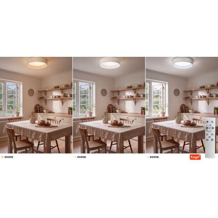 Brilagi - Plafonieră LED dimabilă VELVET SMARTIX STARS LED/36W/230V 3000-6000K diametru 55 cm albă Wi-Fi Tuya Beacon + telecomandă