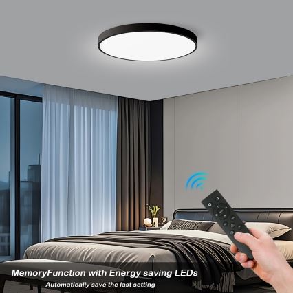 Brilagi - Lampă de tavan LED dimabilă POOL SMART, 128 W, 230 V, 3000–6000 K, Ø100 cm, Wi‑Fi Tuya, neagră + telecomandă