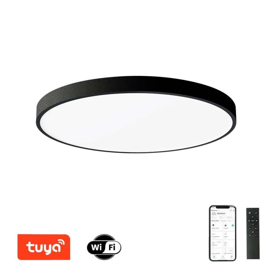 Brilagi - Lampă de tavan LED dimabilă POOL SMART, 128 W, 230 V, 3000–6000 K, Ø100 cm, Wi‑Fi Tuya, neagră + telecomandă