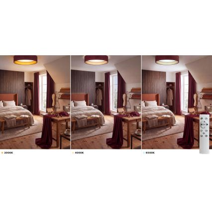 Brilagi - Plafonieră LED dimabilă VELVET SMART VARI LED/24W/230V 3000-6500K Ø 45 cm vișiniu/auriu + telecomandă