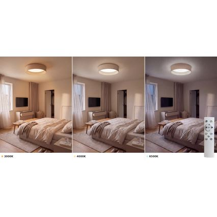 Brilagi - Lampă de tavan LED reglabilă VELVET SMART VARI LED/36W/230V 3000-6500K Ø 55 cm bej + telecomandă