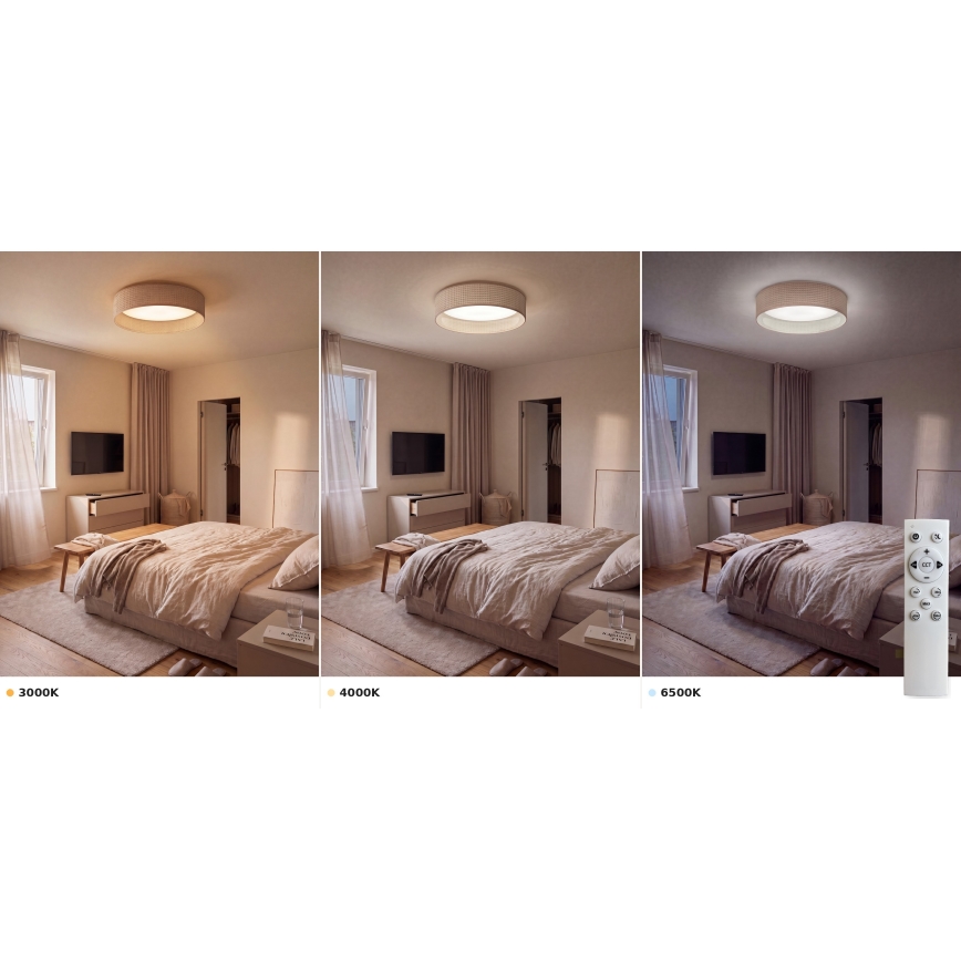 Brilagi - Lampă de tavan LED reglabilă VELVET SMART VARI LED/36W/230V 3000-6500K Ø 55 cm bej + telecomandă