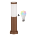 Brilagi - Lampă LED RGBW pentru exterior, reglabilă, 1xE27/9W/230V, 2700-6500K, IP44, 40 cm, maro
