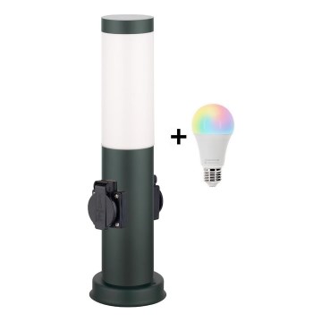 Brilagi - Lampă LED RGBW reglabilă de exterior, cu 2 prize, 1xE27/9W/230V, 2700-6500K, IP44, 40 cm, antracit