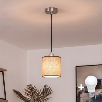 Brilagi - Lampă LED suspendată pe cablu NUBILA 1xE27/60W/230V Ø 14 cm negru/maro