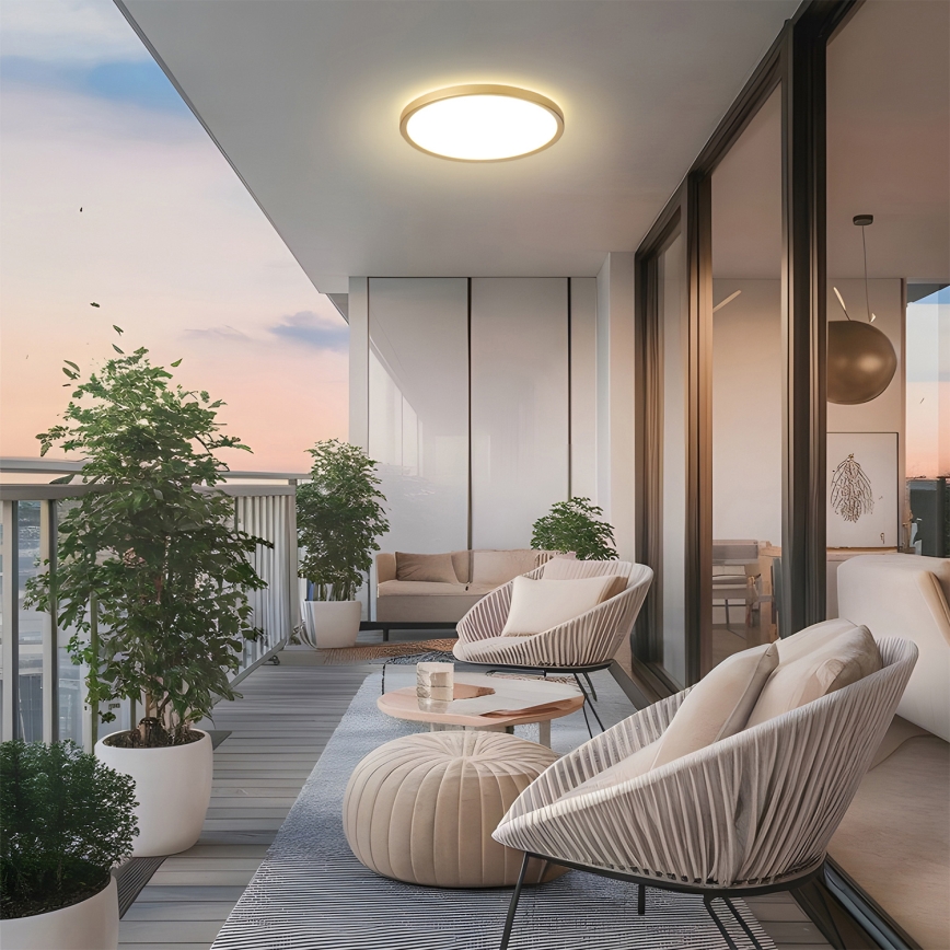 Brilagi - Plafonieră LED pentru baie ULTRA SLIM LED/24W/230V, Ø 42 cm, auriu, IP54