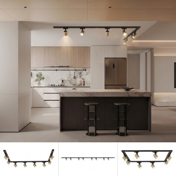 BRILAGI - Lampă spot în sistemul de șină HUSKY 8xGU10/10W/230V 300 cm negru/auriu