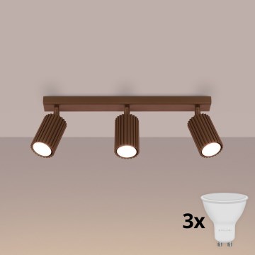 Brilagi - Lampă spot LED CRESTO 3x GU10/10W/230V, maro