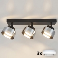 Brilagi - Lampă spot LED RGB+CCT dimabilă AURA LUX 3xGX53/14W/230V 2700-6500K Wi-Fi Tuya negru/fumuriu