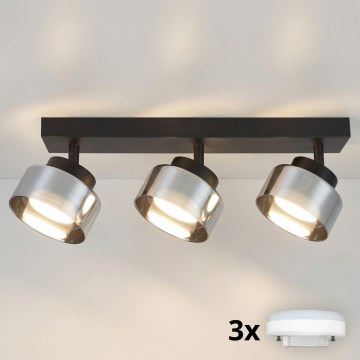 Brilagi - Lampă spot LED RGB+CCT dimabilă AURA LUX 3xGX53/14W/230V 2700-6500K Wi-Fi Tuya negru/fumuriu