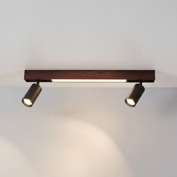 BRILAGI - Lampă spot LED SELE 2xGU10/30W/230V + LED/15W neagră/decor cireș