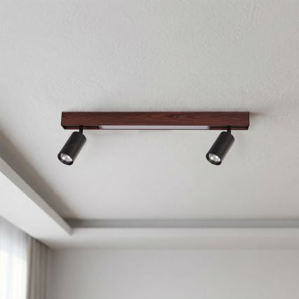 BRILAGI - Lampă spot LED SELE 2xGU10/30W/230V + LED/15W neagră/decor cireș