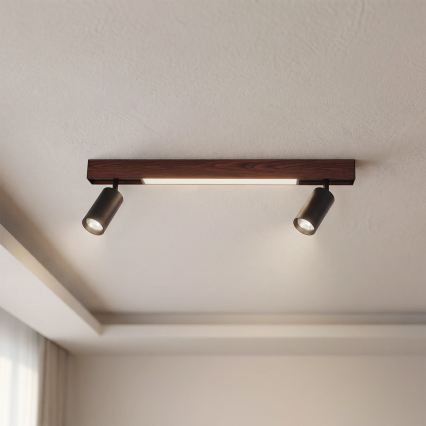 BRILAGI - Lampă spot LED SELE 2xGU10/30W/230V + LED/15W neagră/decor cireș