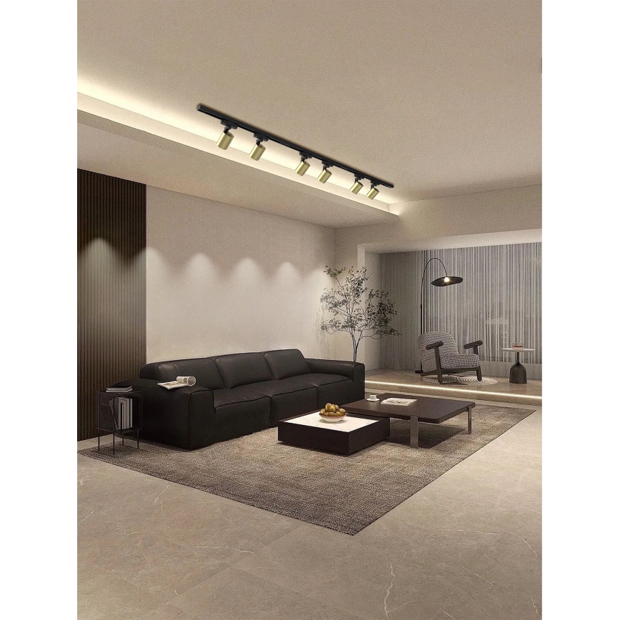 Brilagi - Lampă spot pe șină HUSKY 6xGU10/10W/230V negru/auriu