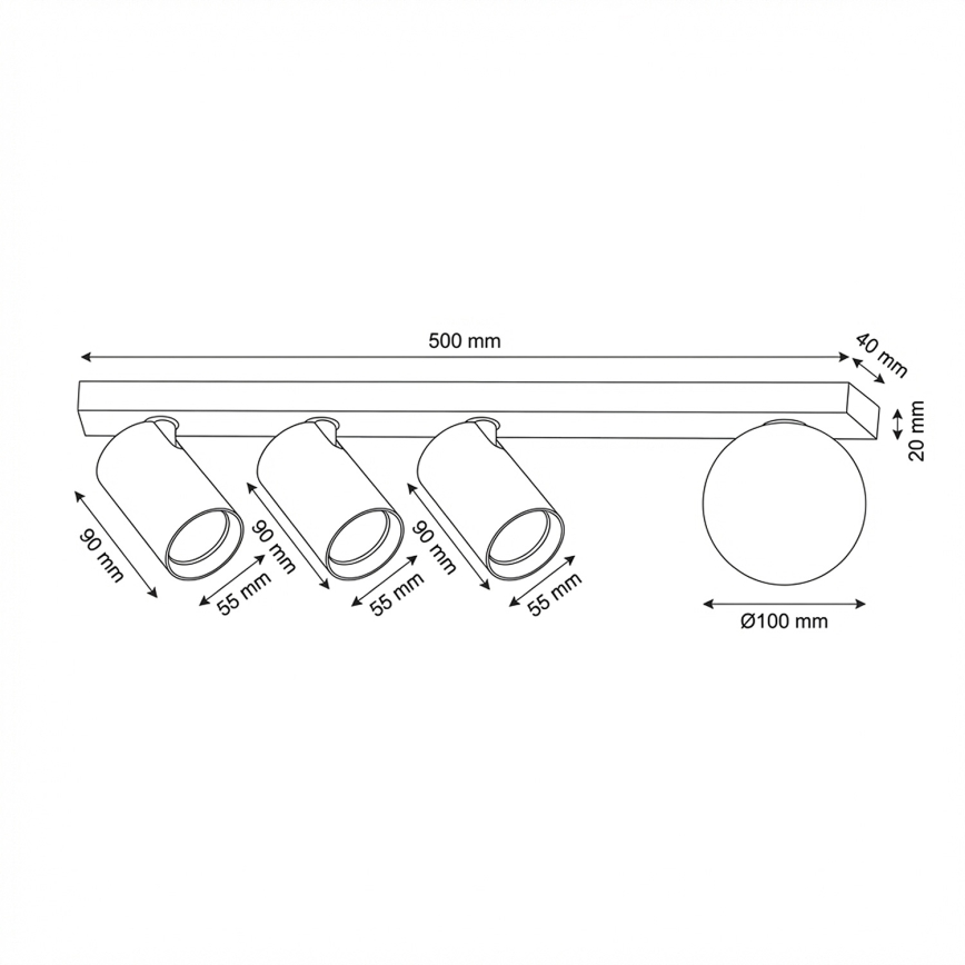 Brilagi - Lampă spot SELE BALL 3xGU10/30W/230V + 1xG9/10W alb