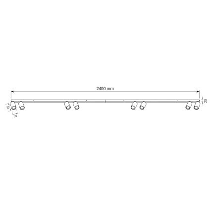 BRILAGI - Lampă spot SELE LONG 8xGU10/30W/230V albă