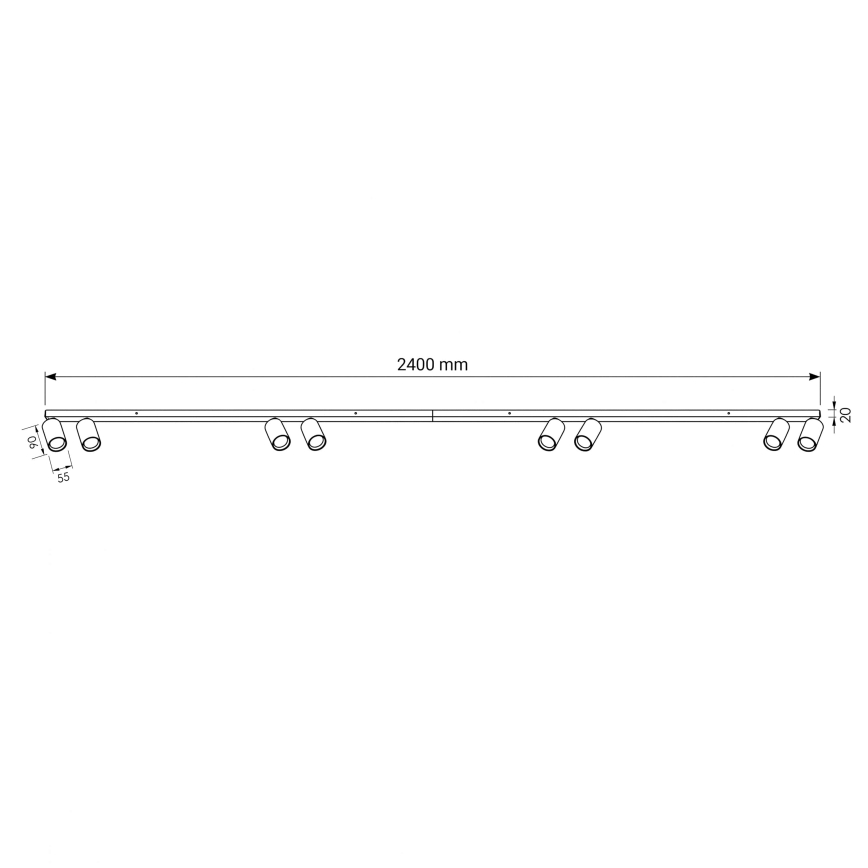 BRILAGI - Lampă spot SELE LONG 8xGU10/30W/230V albă