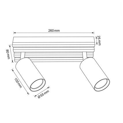 Brilagi - Lampă spot SELE WOOD 2xGU10/30W/230V negru/lemn