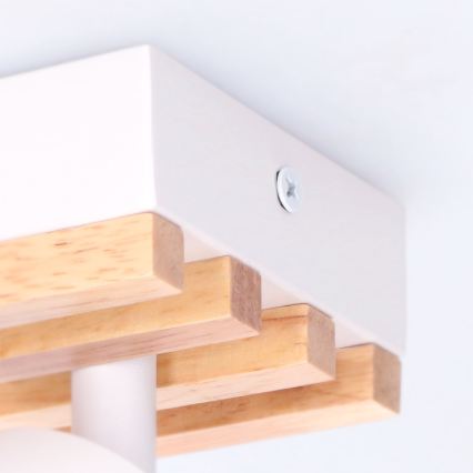 Brilagi - Lampă spot SELE WOOD ACOUSTIC 2xGU10/30W/230V alb/lemn