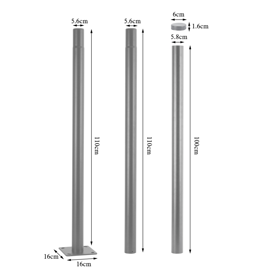 BRILAGI - Lampă stradală LED pentru exterior cu stâlp de 3 m URBANSPARK LED/120W/230V gri IP65