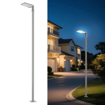 Brilagi - Lampă stradală LED de exterior, cu stâlp și articulație, 3 m, URBANLIGHT LED/100W/230V, gri, IP65