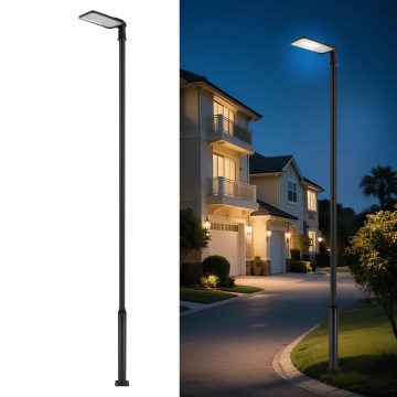 Brilagi - Lampă stradală LED de exterior URBANLIGHT, cu stâlp de 5 m și articulație, LED/200W/230V, negru, IP65