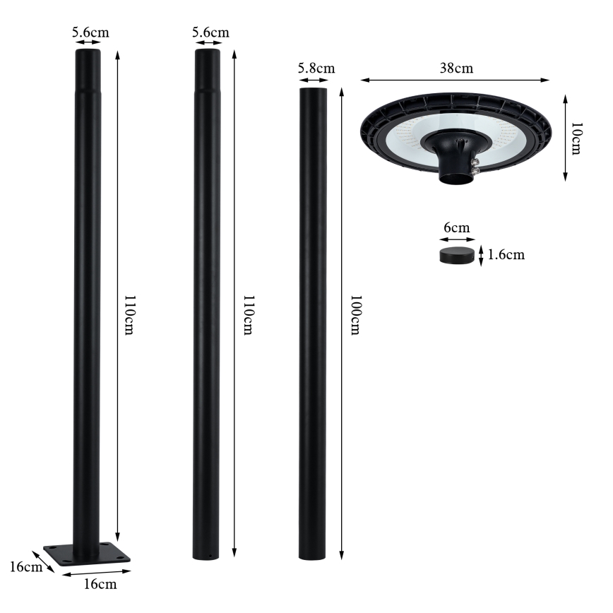 Brilagi - Lampă stradală LED de exterior URBANSPARK, 60W/230V, neagră, IP65