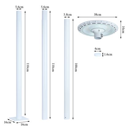 Brilagi - Lampă stradală LED de exterior URBANSPARK LED/120W/230V alb IP65