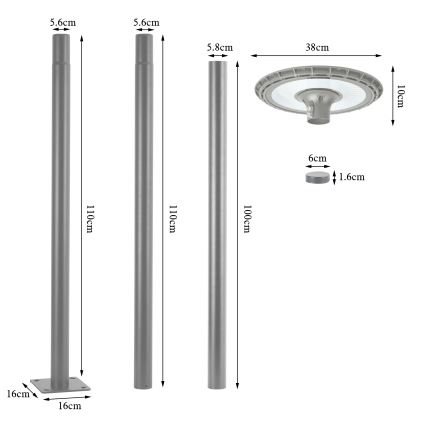 BRILAGI - Lampă stradală LED de exterior URBANSPARK LED/120W/230V gri IP65