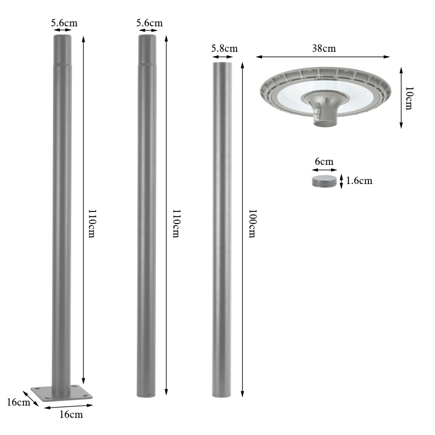 BRILAGI - Lampă stradală LED de exterior URBANSPARK LED/120W/230V gri IP65