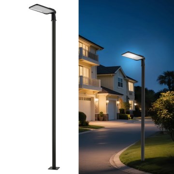 Brilagi - Lampă stradală LED pentru exterior cu stâlp de 3 m și braț articulat, URBANLIGHT LED/200W/230V, neagră, IP65