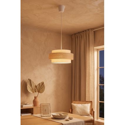 Brilagi - Lampă suspendată cu cablu SPACE, 1x E27/60W/230V, Ø 40 cm, bej/crem