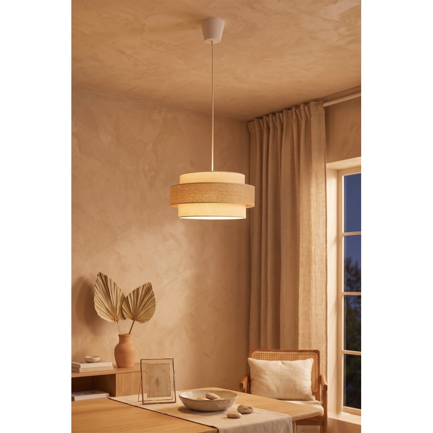 Brilagi - Lampă suspendată cu cablu SPACE, 1x E27/60W/230V, Ø 40 cm, bej/crem