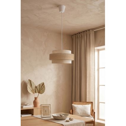 Brilagi - Lampă suspendată cu cablu SPACE, 1x E27/60W/230V, Ø 40 cm, bej/crem