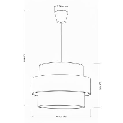 Brilagi - Lampă suspendată cu cablu SPACE, 1x E27/60W/230V, Ø 40 cm, bej/crem