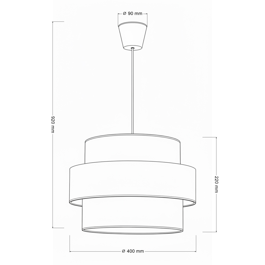 Brilagi - Lampă suspendată cu cablu SPACE, 1x E27/60W/230V, Ø 40 cm, bej/crem