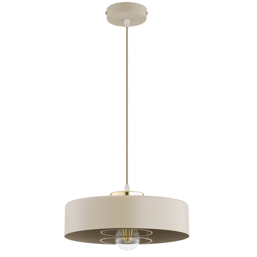 Brilagi - Lampă suspendată cu cablu SPRING 1xE27/60W/230V, Ø 30 cm, bej/auriu