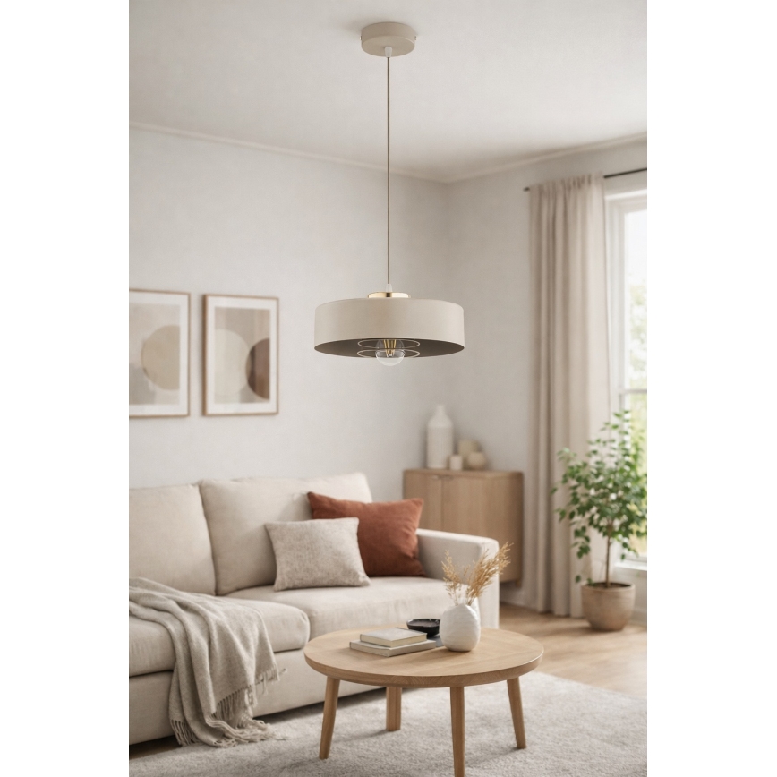 Brilagi - Lampă suspendată cu cablu SPRING 1xE27/60W/230V, Ø 30 cm, bej/auriu