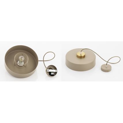 Brilagi - Lampă suspendată cu cablu SPRING 1xE27/60W/230V, Ø 30 cm, bej/auriu