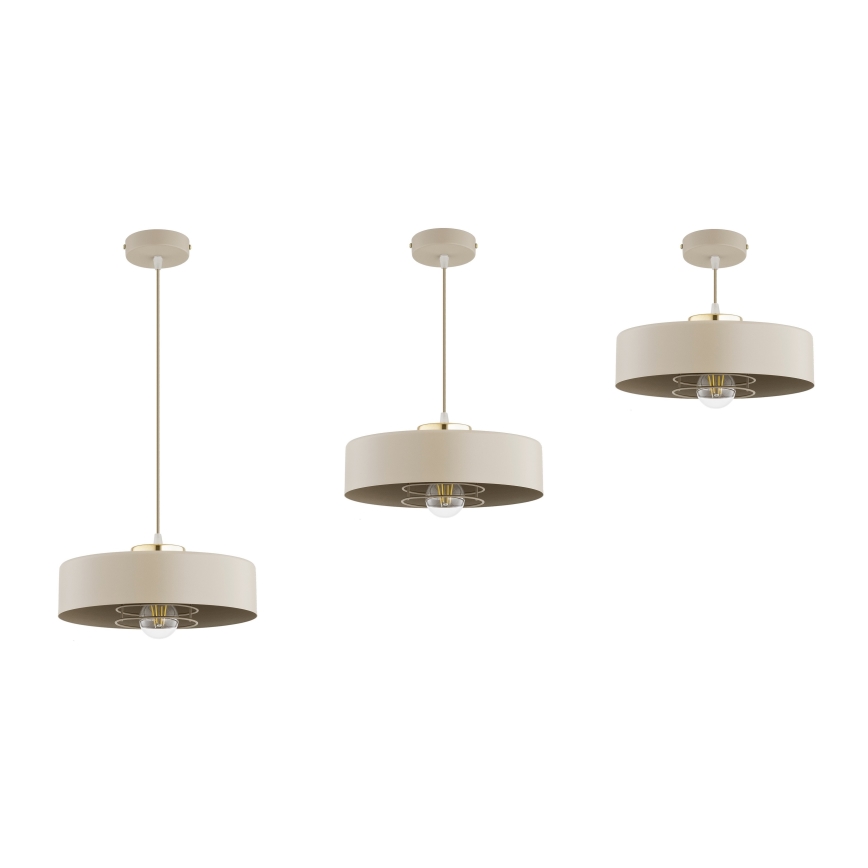 Brilagi - Lampă suspendată cu cablu SPRING 1xE27/60W/230V, Ø 30 cm, bej/auriu