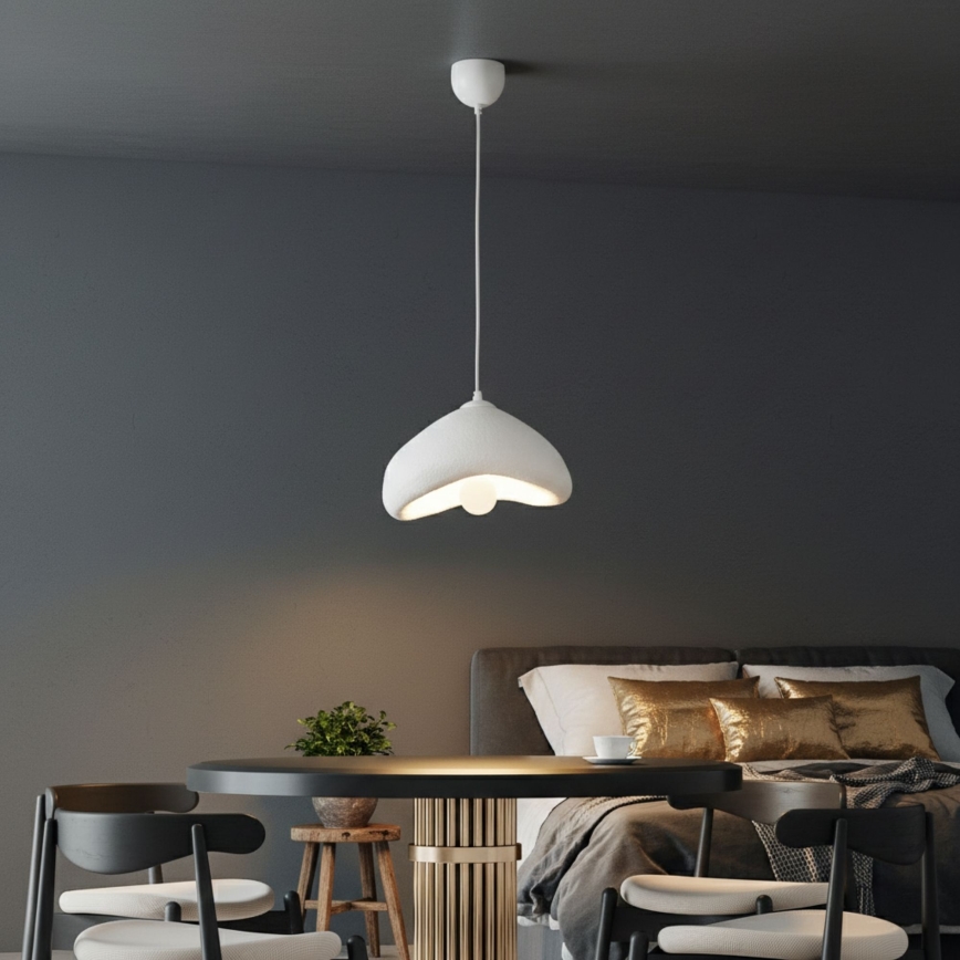 Brilagi - Lampă suspendată cu cablu WABI SABI 1xE27/40W/230V Ø 30 cm albă