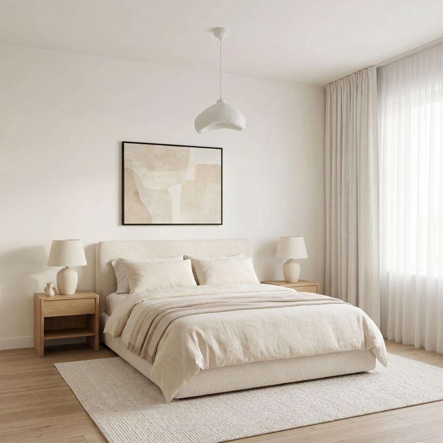 Brilagi - Lampă suspendată cu cablu WABI SABI 1xE27/40W/230V Ø 30 cm albă